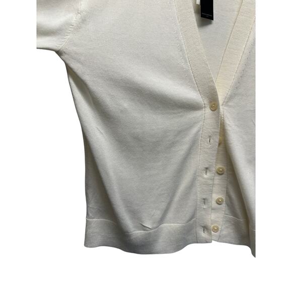 NWT Banana Republic Forever Sweater Cardigan Cream White Women’s Large - Picture 3 of 11